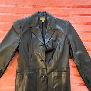 Caslon Petite XS Black Leather Jacket